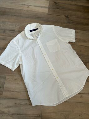 Ralph Lauren White Short-Sleeve Button-Down Shirt